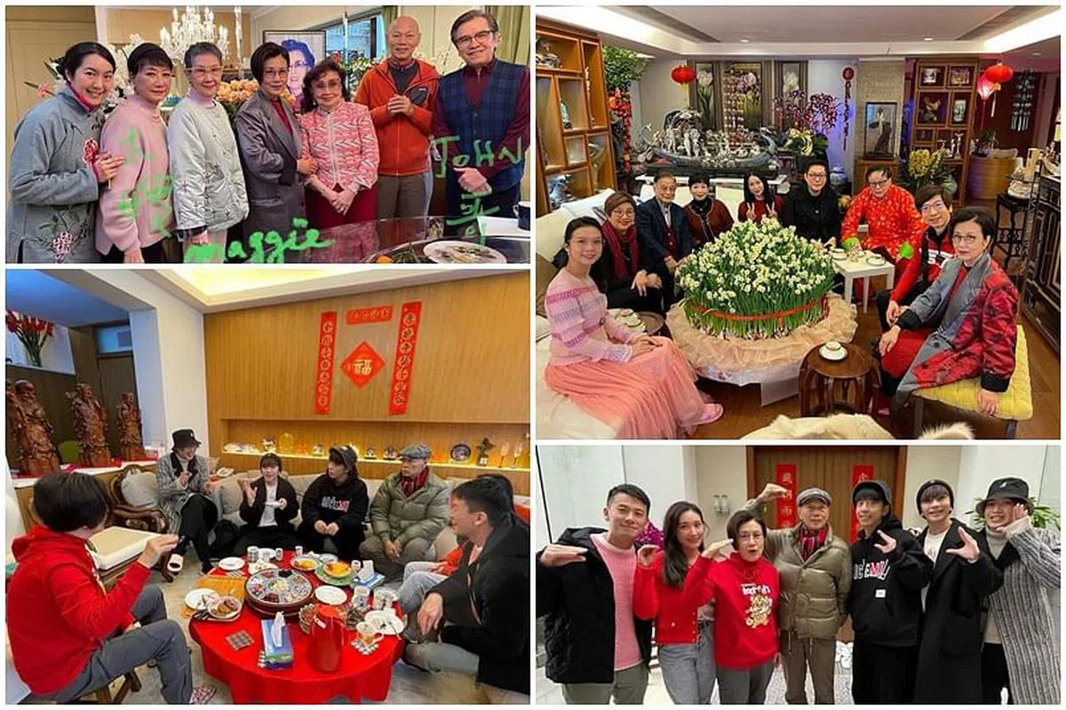 汪明荃、罗家英今年农历新年期间，在家里接待了许多艺人朋友，你认得谁是谁吗？（IG / 微博）