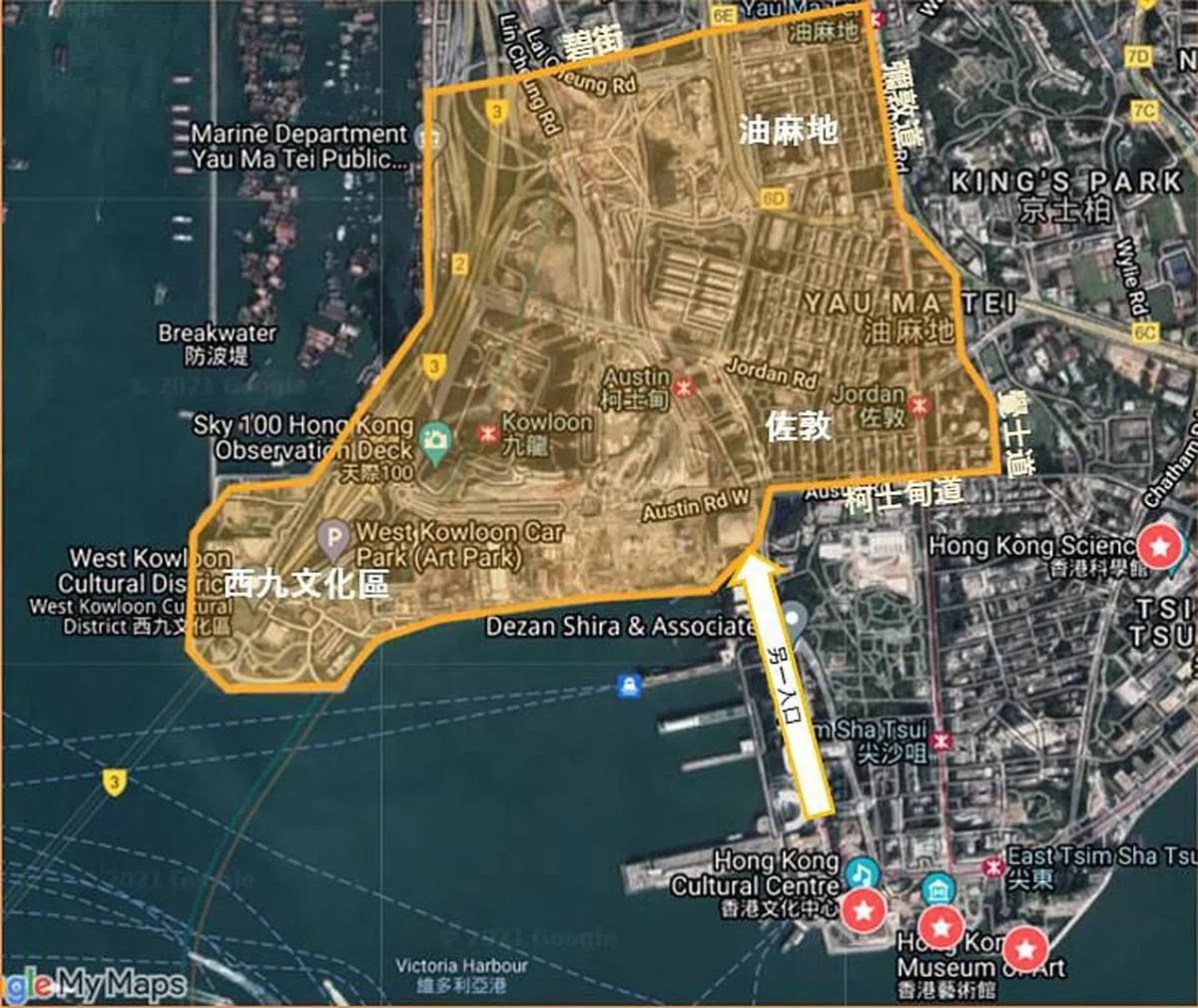 西九龙地区覆盖范围。（图/香港旅游发展局） 