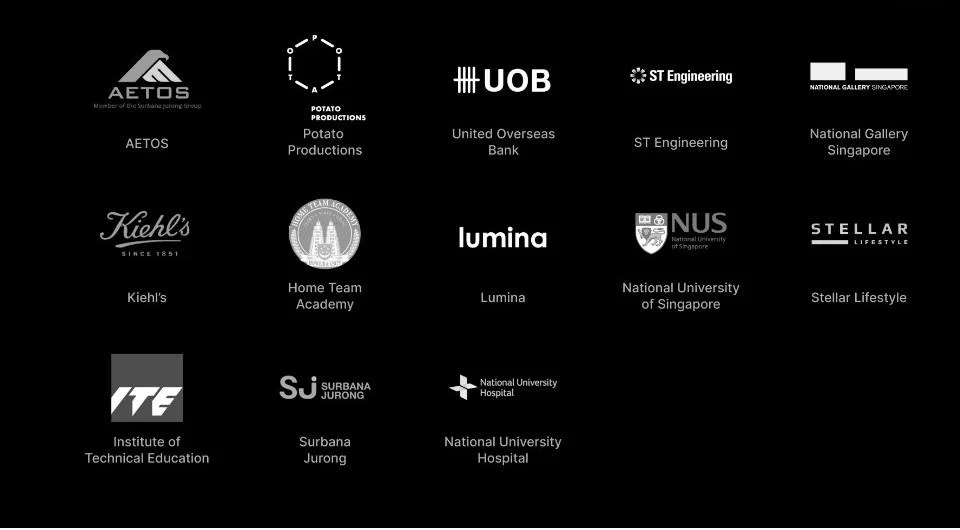 Vizzio Technologies公司官网在1月23日下午4时列明13家客户，随后不到一个小时，大华银行的标志就被拿下。（网站截图）