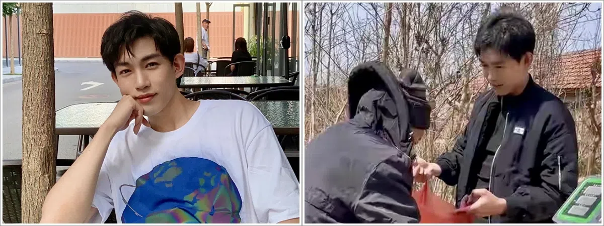 许鹏两个月前突然宣布退圈，回山东青岛农村老家，开启摆摊生涯（右图）。（取自艺人微博、互联网）