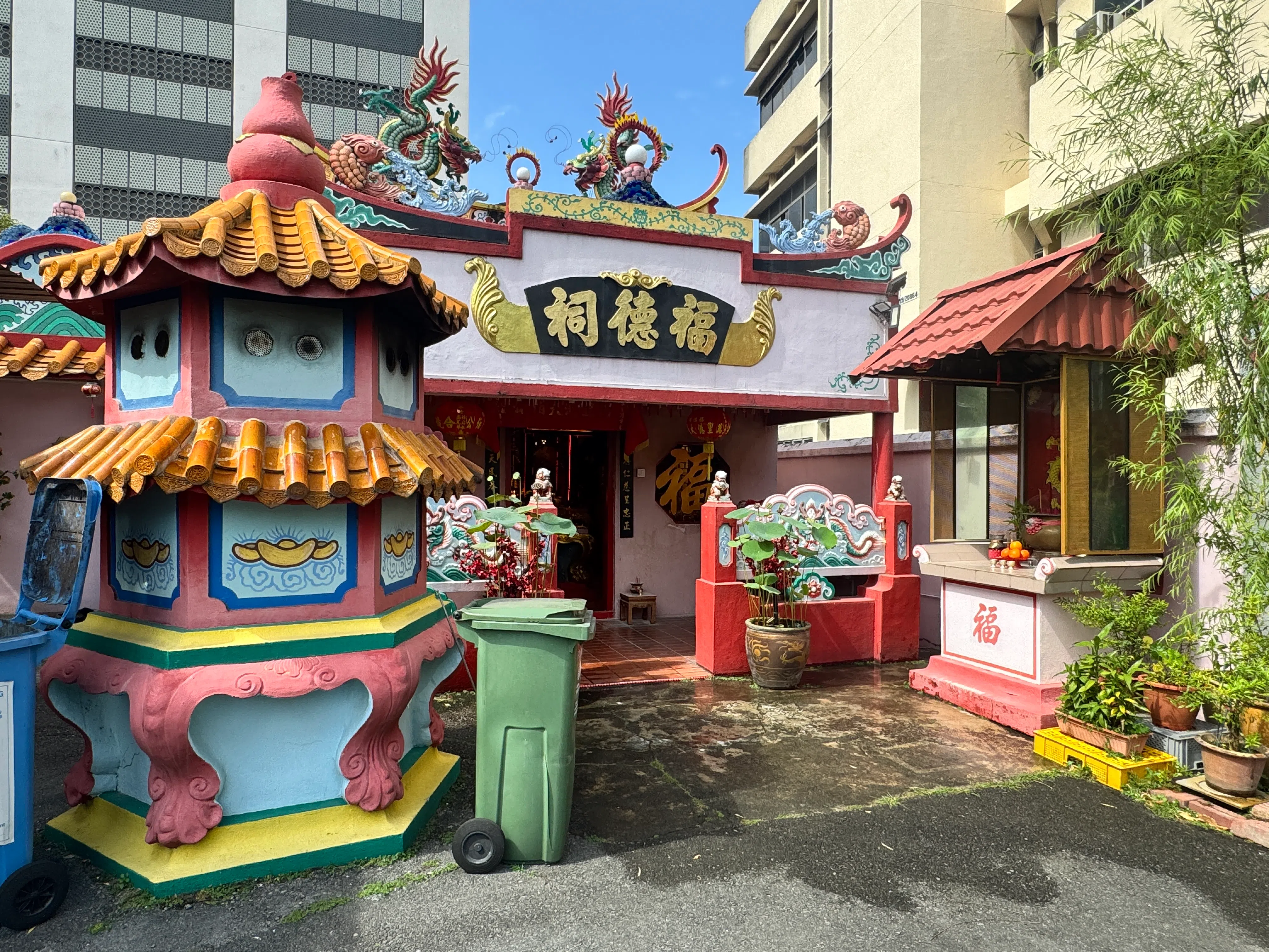 印度富商峇朱成修建的大伯公庙。（翁铭芯摄）