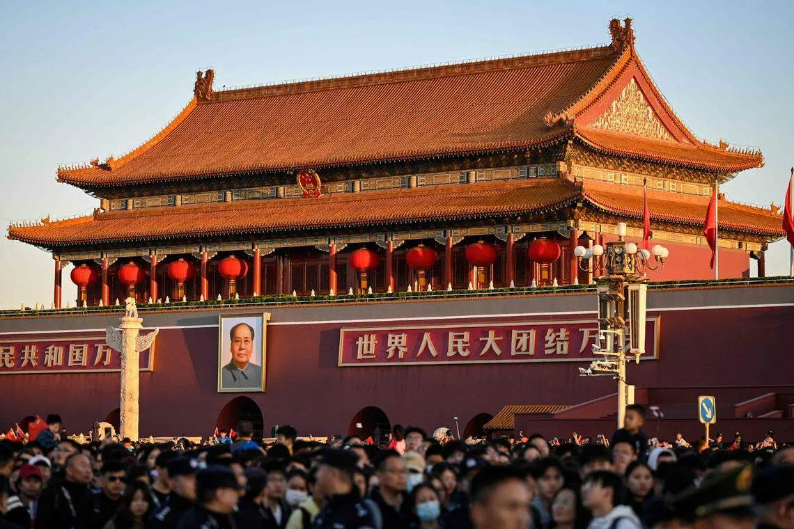 英国经济与商业研究中心预测，中国将在2037年超越美国，成为全球最大经济体。（法新社）