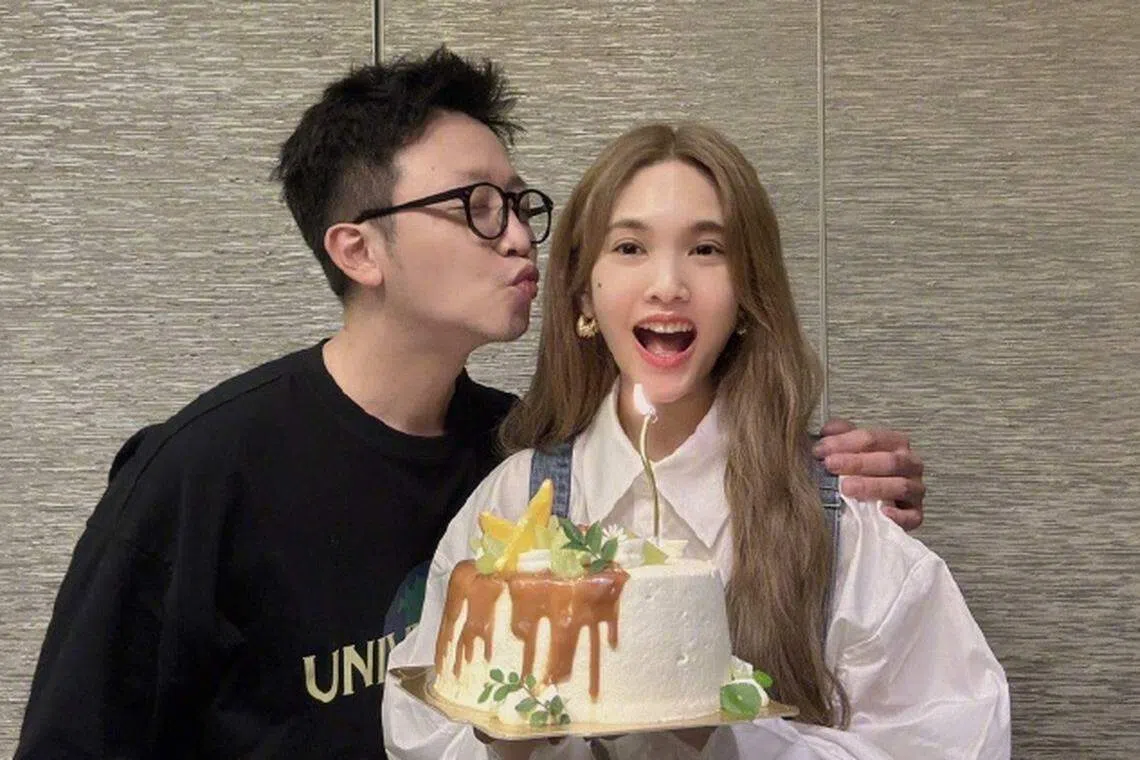 杨丞琳在生日当天感谢早在2月就预约要为她庆生的金勤。（杨丞琳微博）