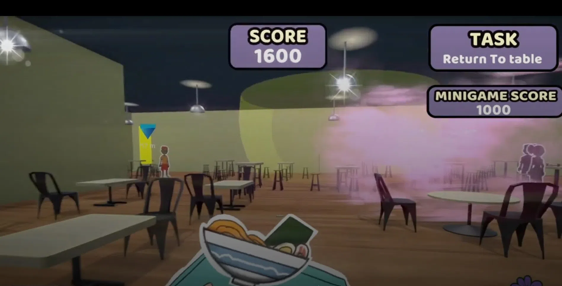 游戏模拟自闭症人群的出外就餐体验。（游戏截图）