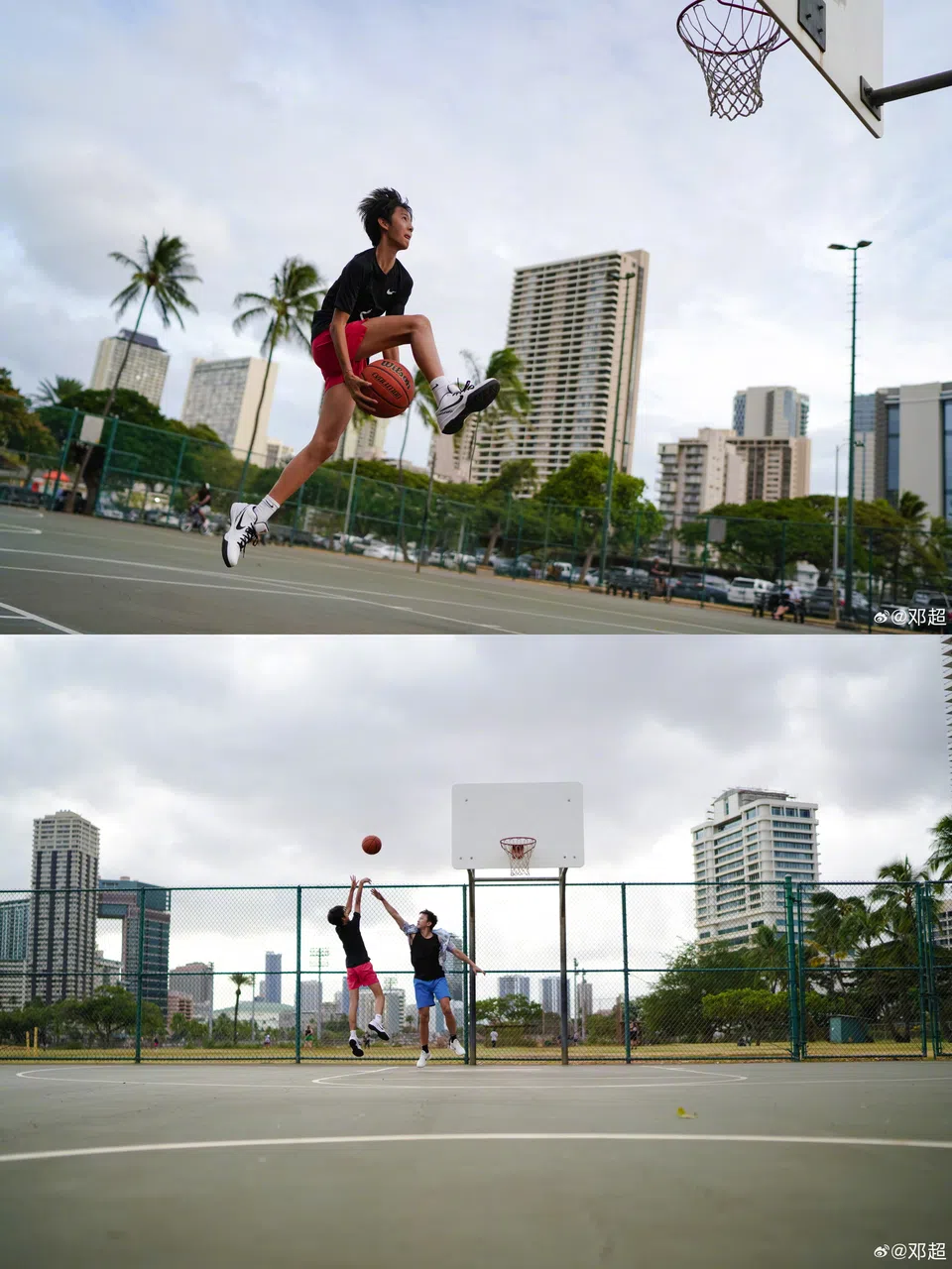 邓超在微博晒出儿子的照片为他庆生。（取自邓超微博）