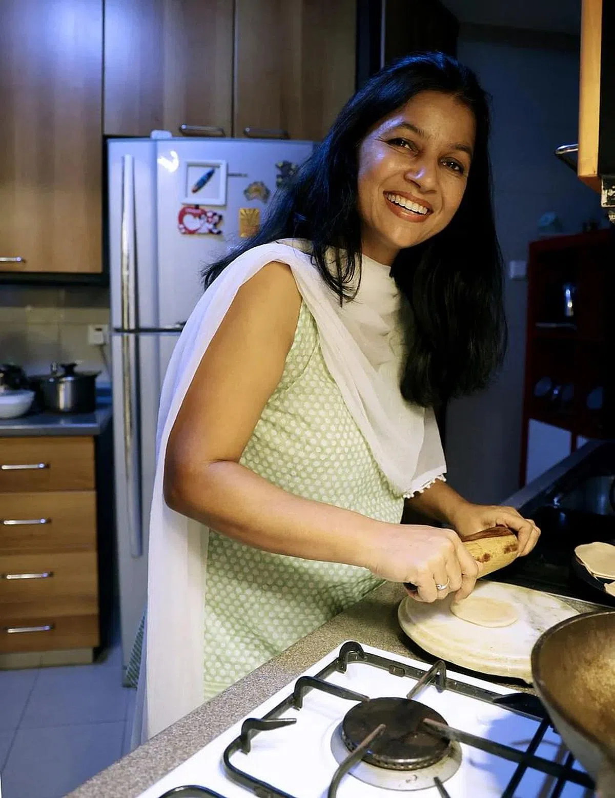 Vandana Sharma在茹素的旁遮普家庭长大。（梁麒麟摄）