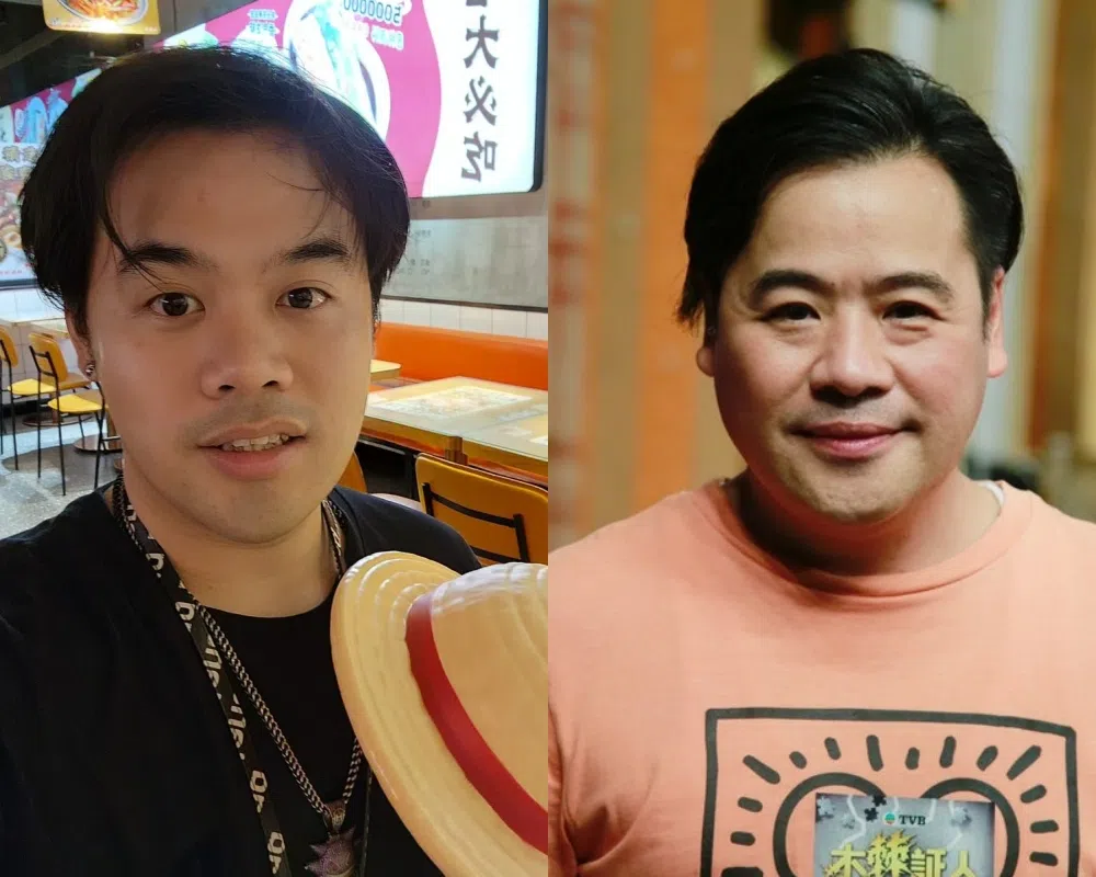 网民认为钟嘉浚（左）与TVB绿叶演员韦家雄（右）长得像。（互联网）
