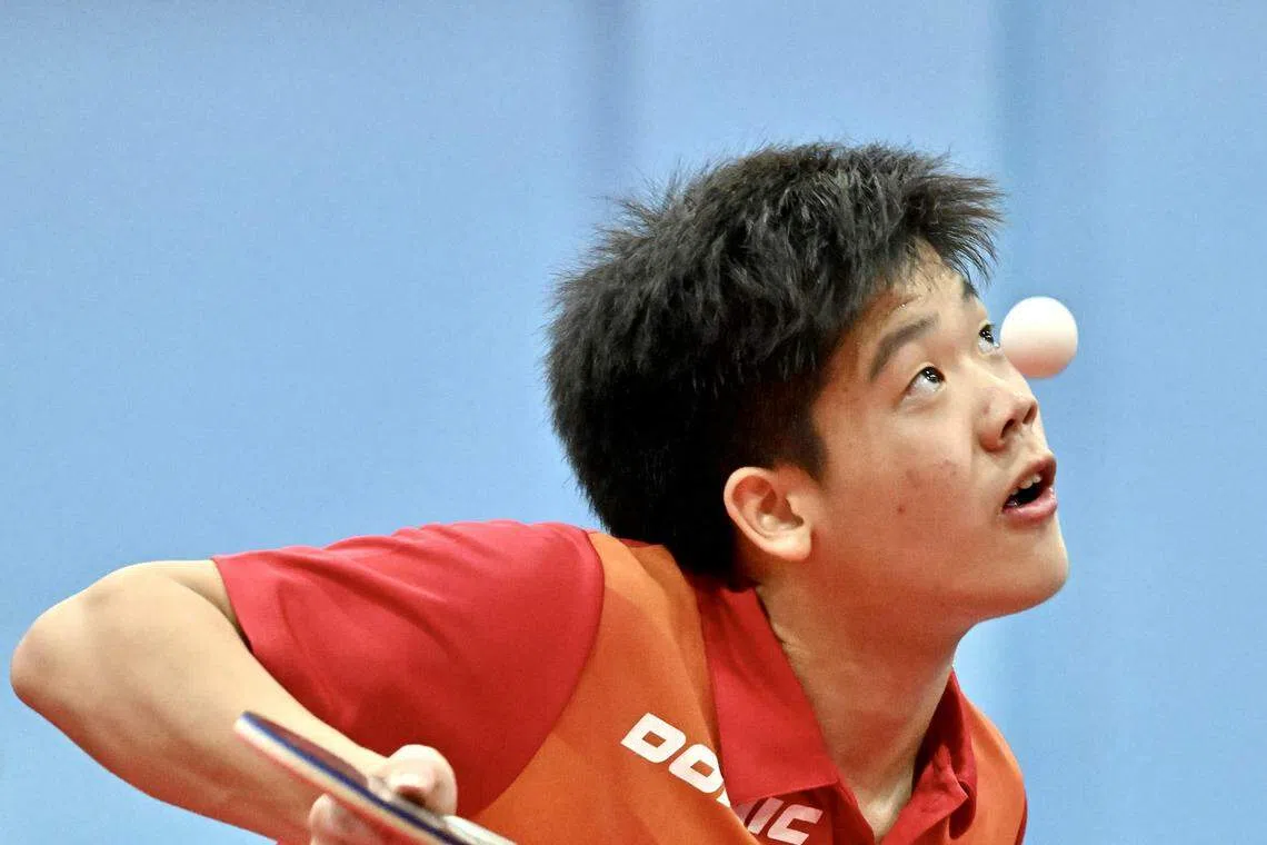 我国乒乓球男单郭勇将在半决赛和马来西亚的梁志锋交手。（海峡时报）