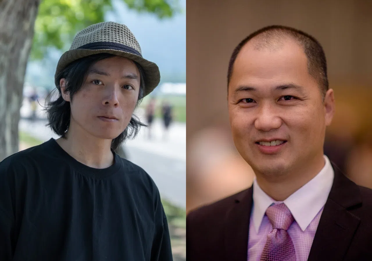 《世外》导演吴启忠（左图）和新加坡监制曾银阶会出席交流会。（新加坡电影协会提供）