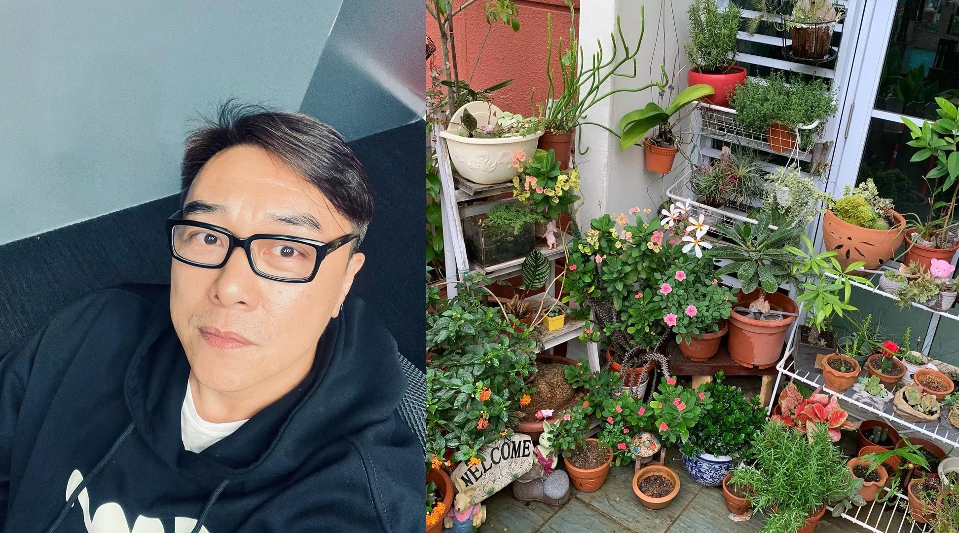 郭亮种植了近50盆大大小小的花草装点小院。（取自郭亮IG）