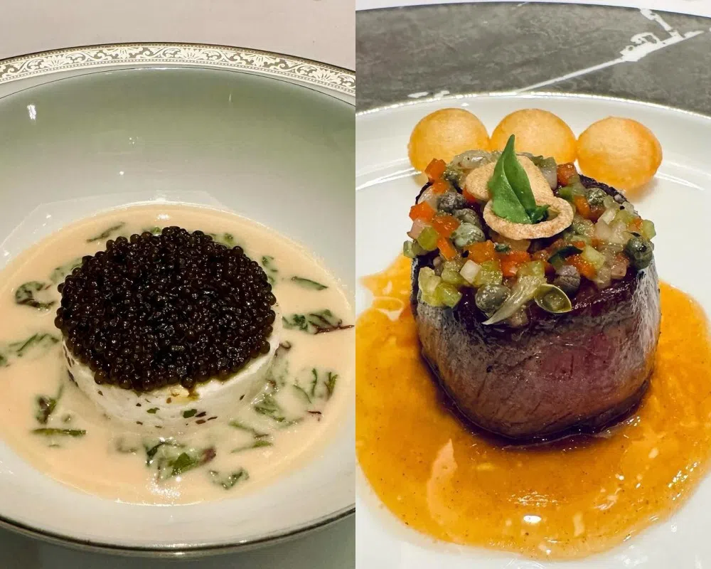 林俊杰分享乌节路一家米其林三星餐馆的美食照。（取自林俊杰IG）