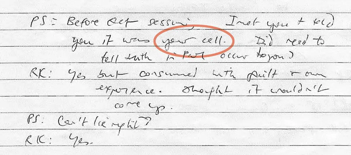 林瑞莲向国会特权委员会提交的辣玉莎纪律聆讯笔记。（截自特委会报告）