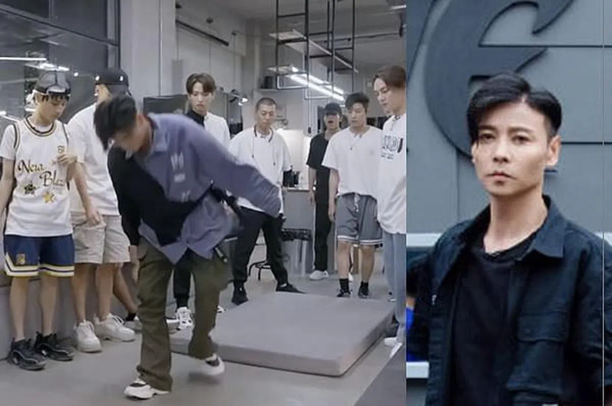 张晋的反向跳远本事，一生应该难用上一次吧？（视频截图）