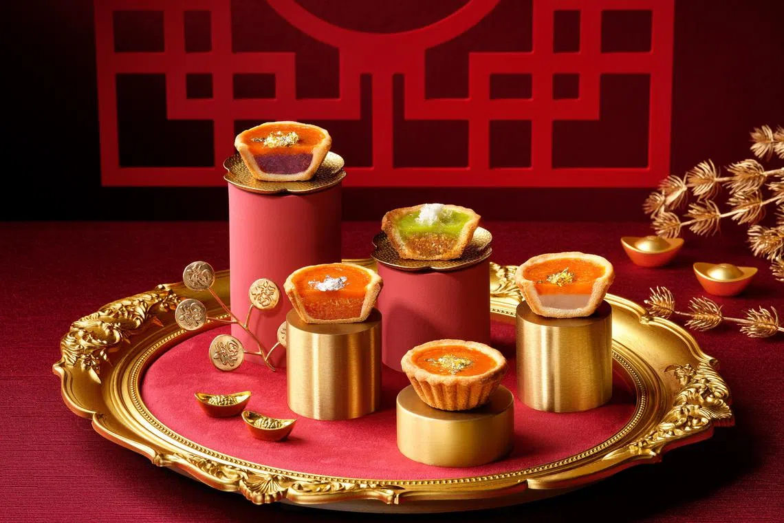 新加坡万豪董厦酒店中餐馆万豪轩的精致年糕挞有多种口味。（酒店提供）