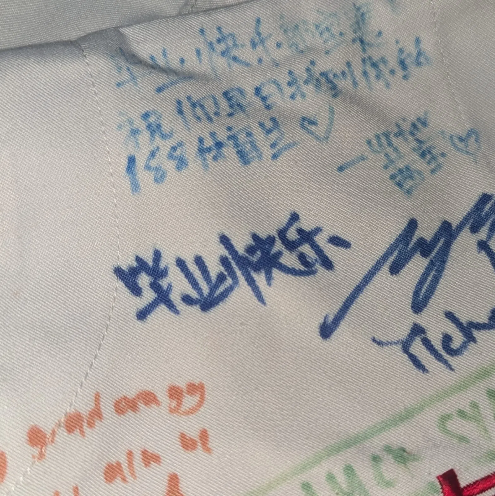 一眨眼裙子已不再是白色的，却是无数的“勿忘我”。（作者提供）