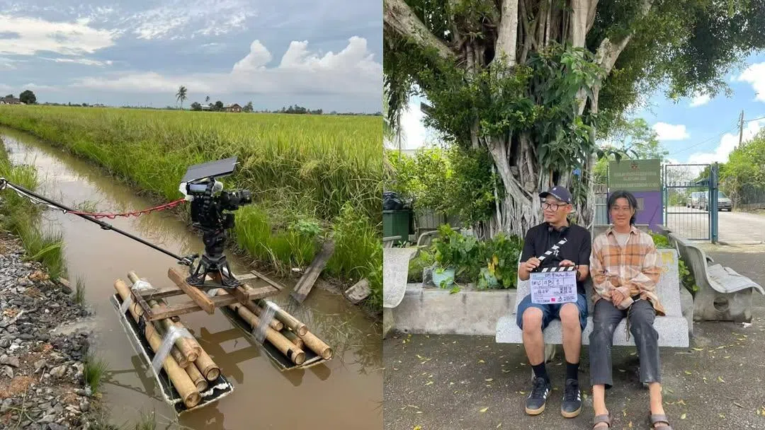 范冰冰（右图右）记录和张吉安导演在吉打田野拍摄的辛苦点滴。（取自范冰冰IG）