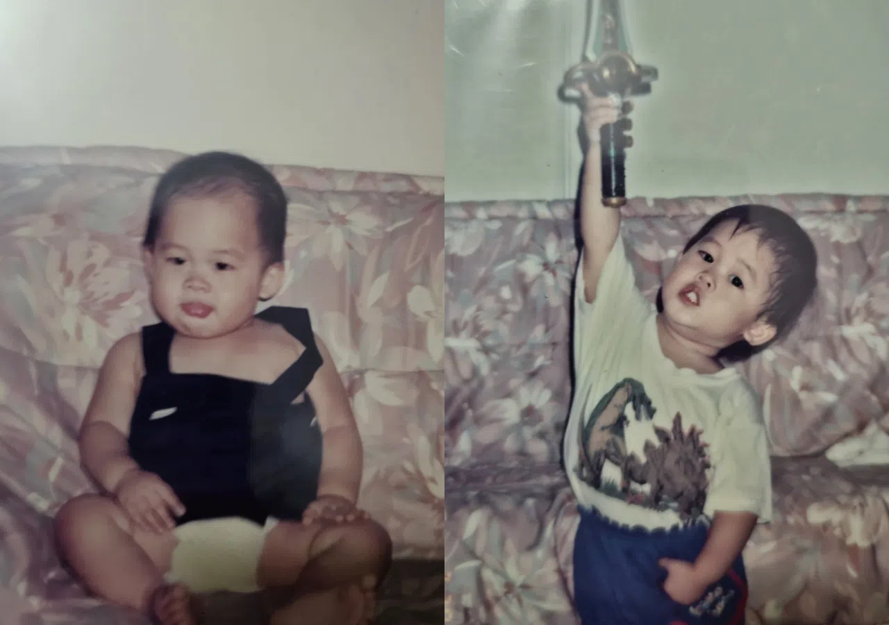 孩提时期的许瑞奇，非常爱搞怪。（许瑞奇提供）