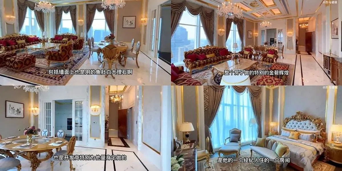 成龙新居内景。（视频截图）