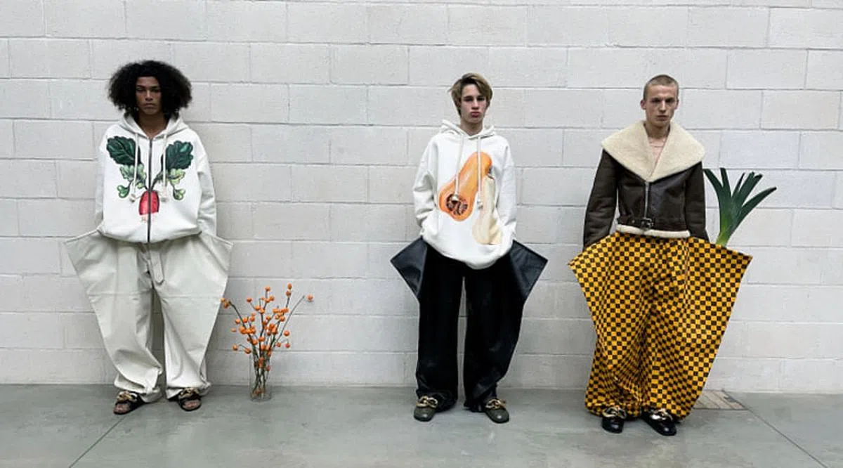 JW Anderson秋冬男装让人体验一把农家丰收快乐。（取自WWD.com）