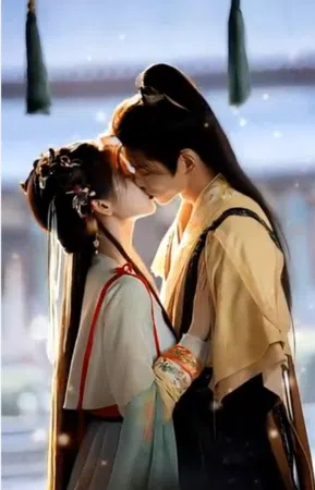 粉丝AI后制虞书欣（左）与丁禹兮的吻戏。（互联网）