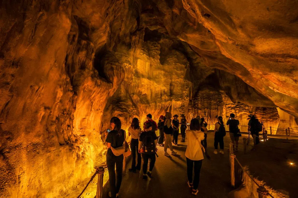 访客可在亚洲主题区体验洞穴探险。（叶振忠摄）