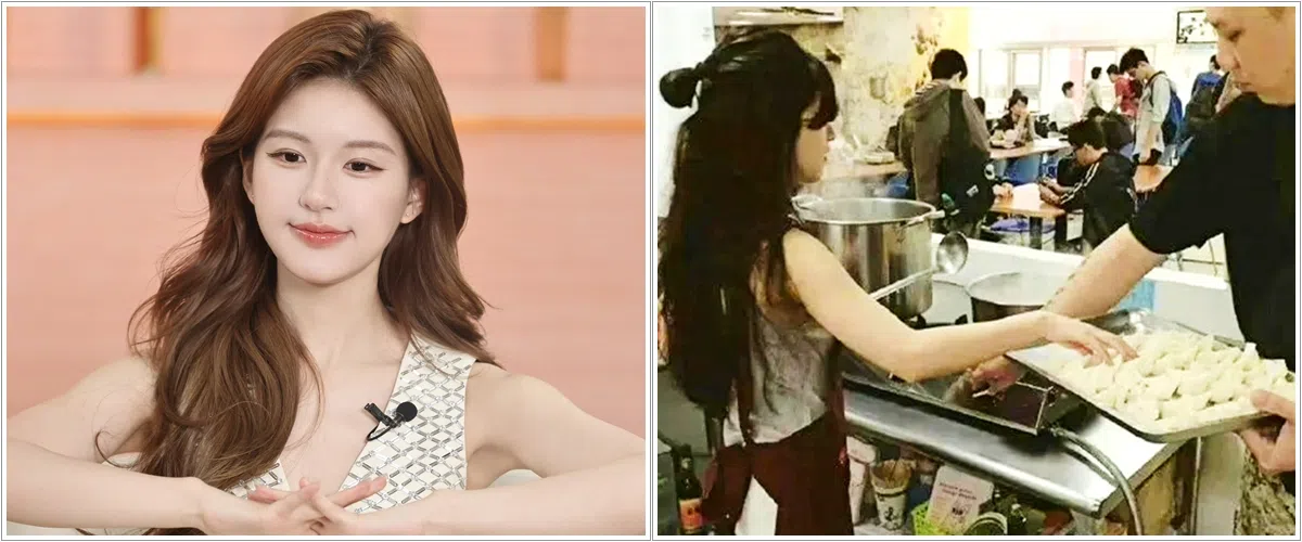 赵露思（左）曾到台湾念书两年，期间在当地卖起馄饨，凡事亲力亲为。（取自艺人工作室微博、互联网）