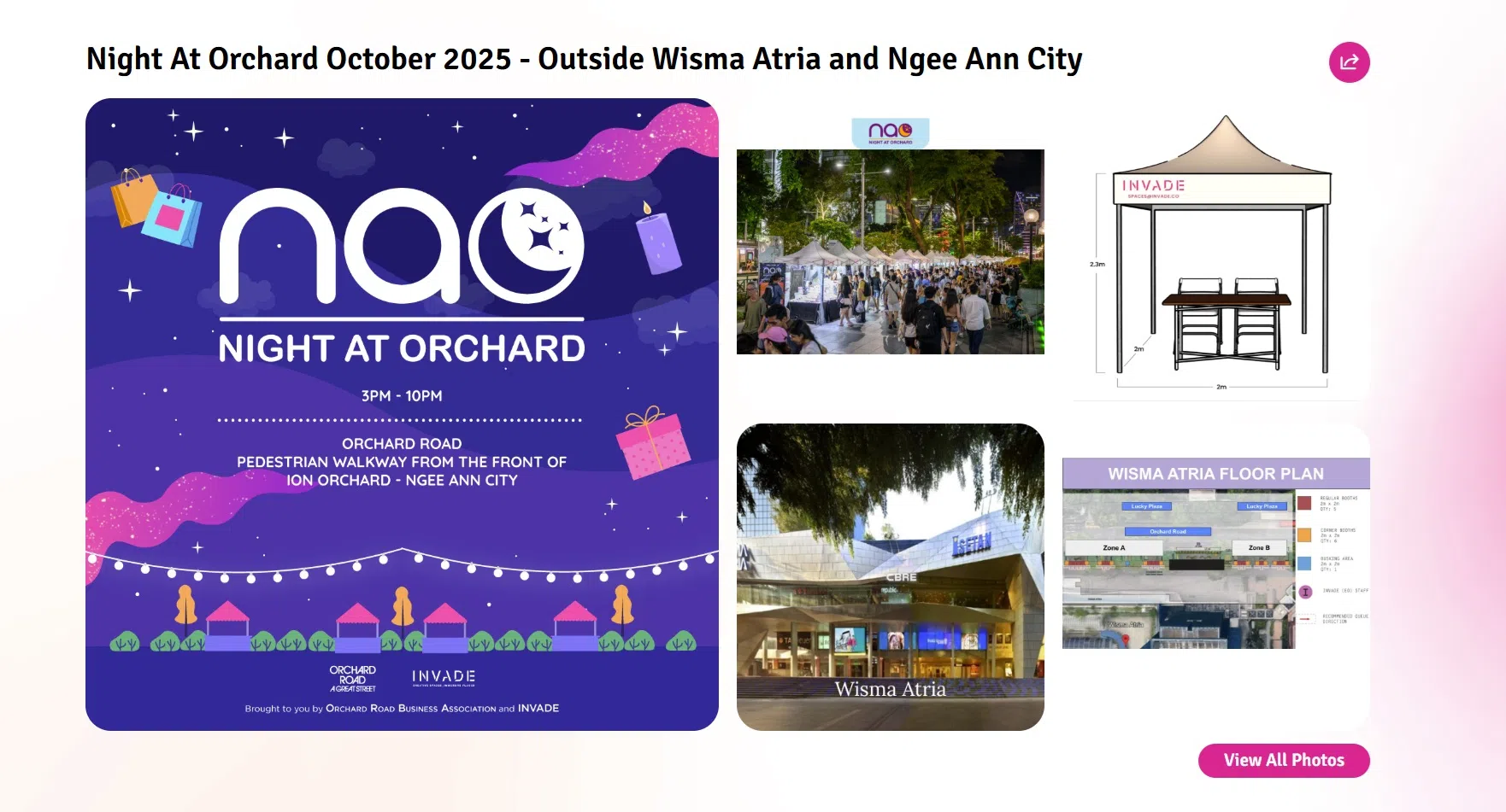 “夜在乌节”在每个月最后一个周末举行，风雨不改。（取自Night at Orchard官网）