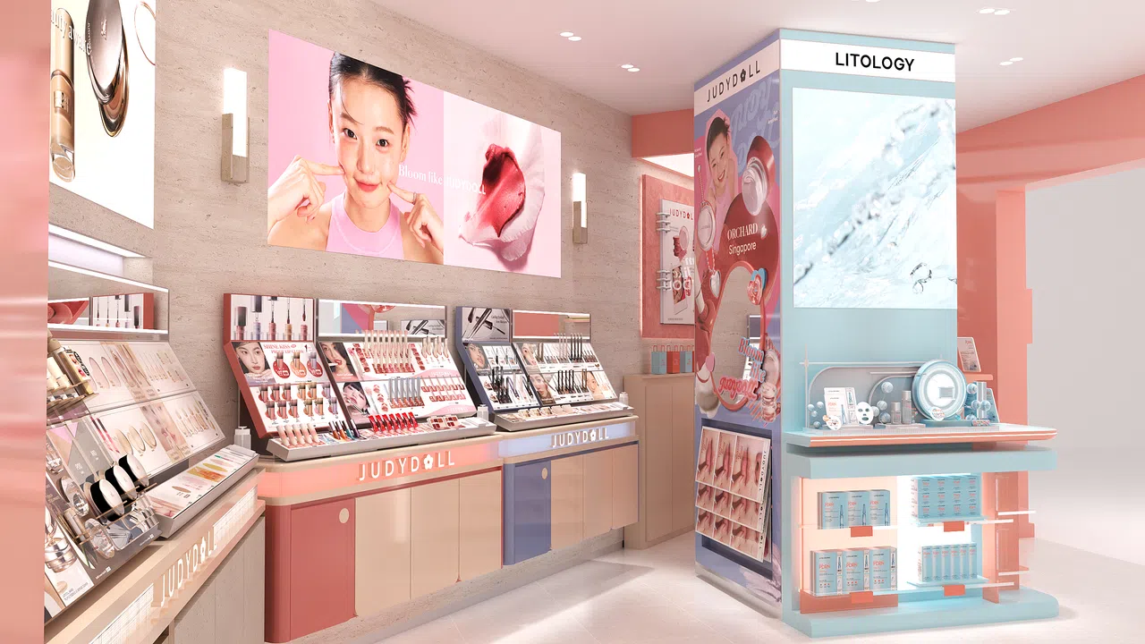Judydoll位于Wisma Atria的旗舰店，柔粉色空间满溢少女心。（品牌提供）
