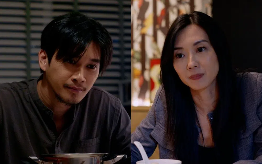 郭进豪（左图）和赵彩菱（右图）在《嗨！诺尔》饰演一对婚姻触礁的夫妻。（王福霖提供）