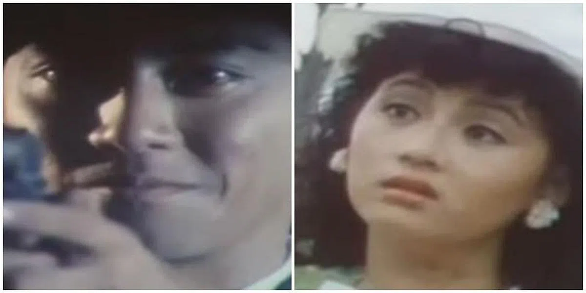 黄奕良（左）与陈莉萍都是新广第六期演员训练班出身，两人在1986年的《天涯同命鸟》中首次合作并担任要角，从此事业踏上坦途。（视频截图）