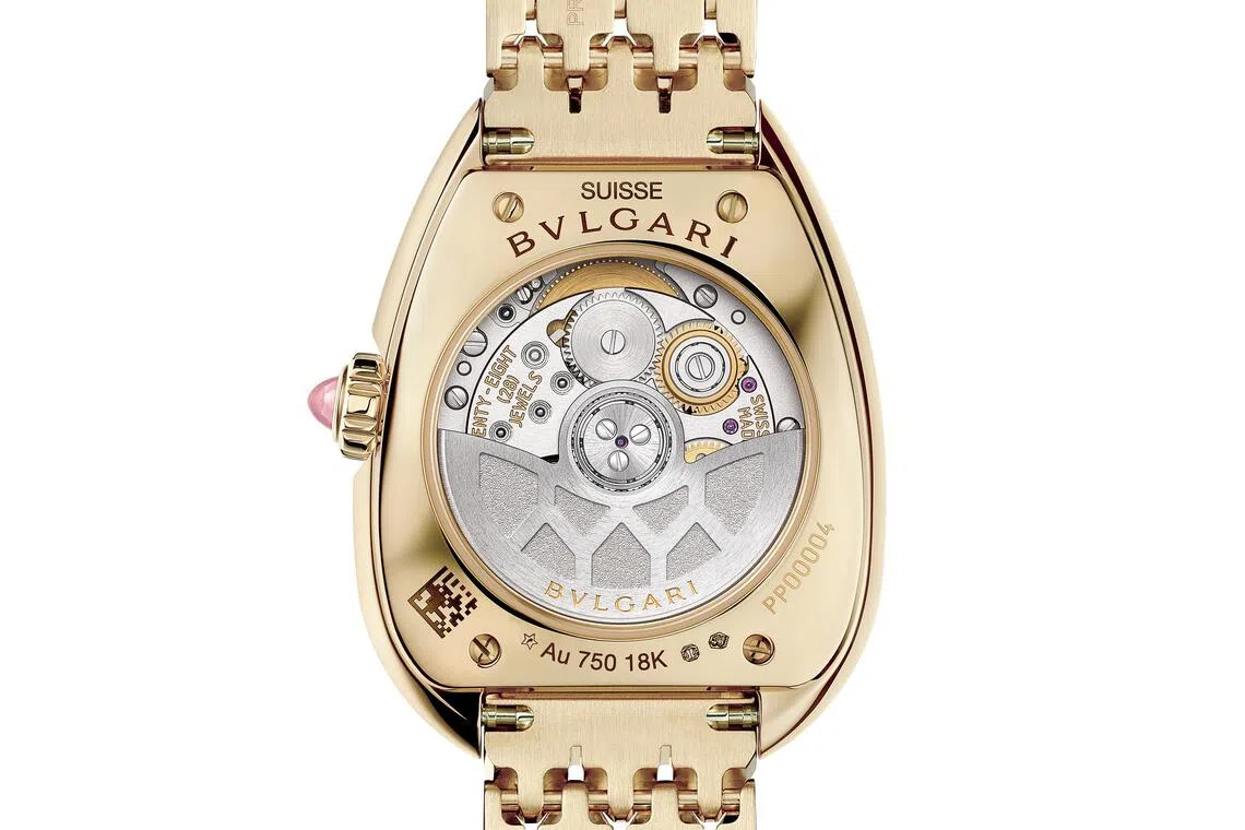 BVS100 Lady Solotempo自动上链机芯历经三年研发，直径19毫米、厚3.9毫米、重5克，却能提供50小时动力储备。（宝格丽提供）