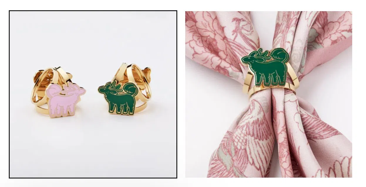 带有麒麟图案的丝巾扣，多用途打造丝巾造型。（品牌提供）