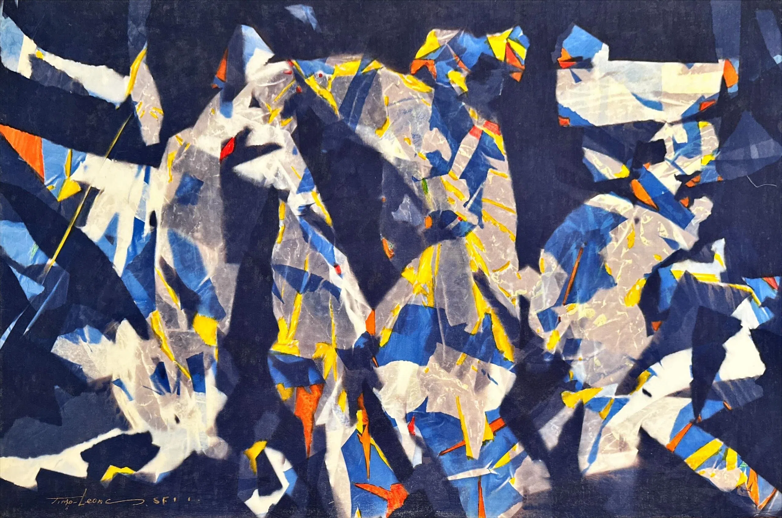 马来西亚戴懋龙（Tay Mo-Leong）的石头花纹系列之一。（广州美术学院大学城美术馆提供）