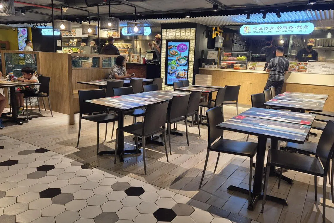 槟城老街在大食代内部最尾端的角落。（陈爱薇摄）