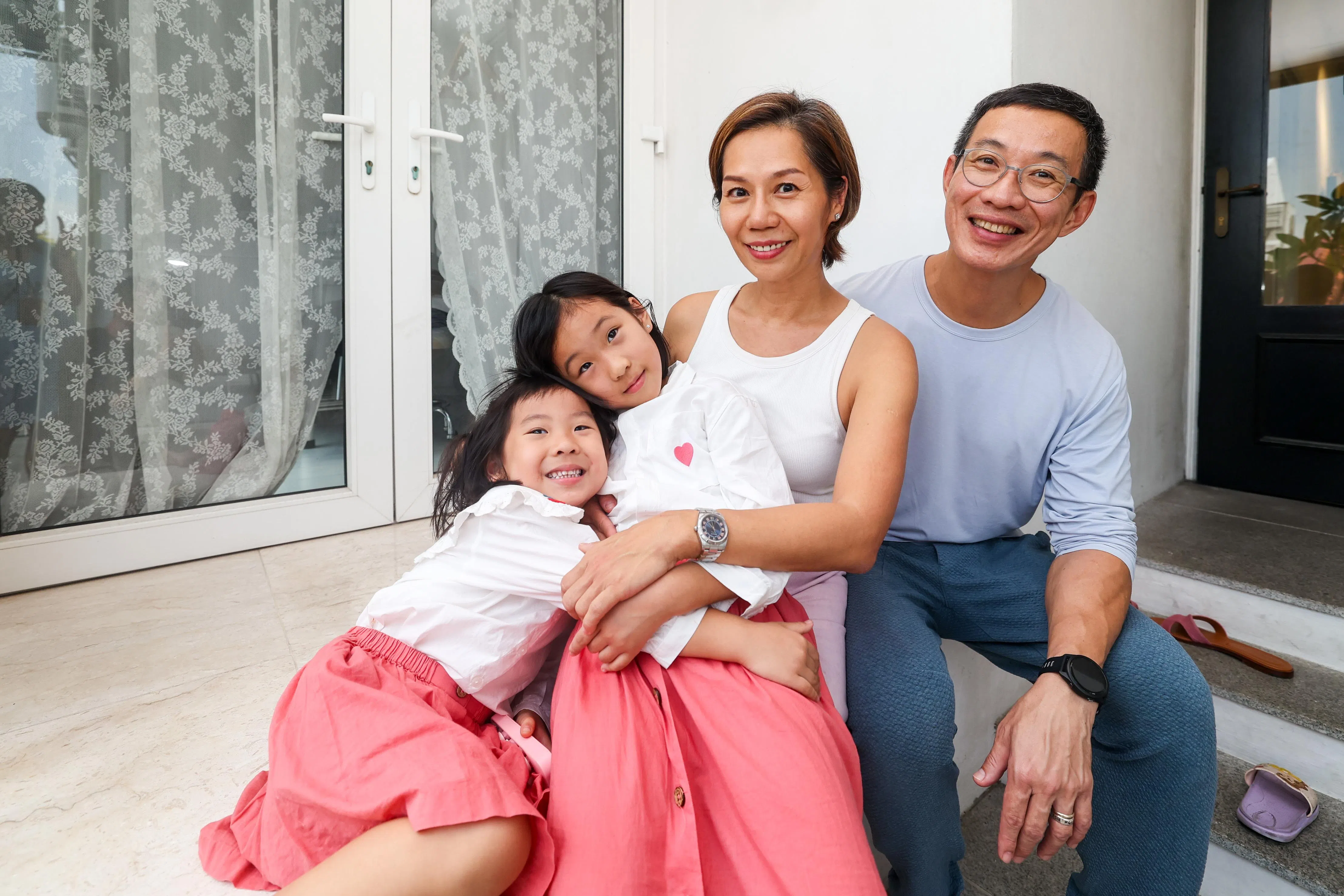 丘丽丽与丈夫认为，只有把自己照顾好，才能更好地照顾孩子。（陈斌勤摄）