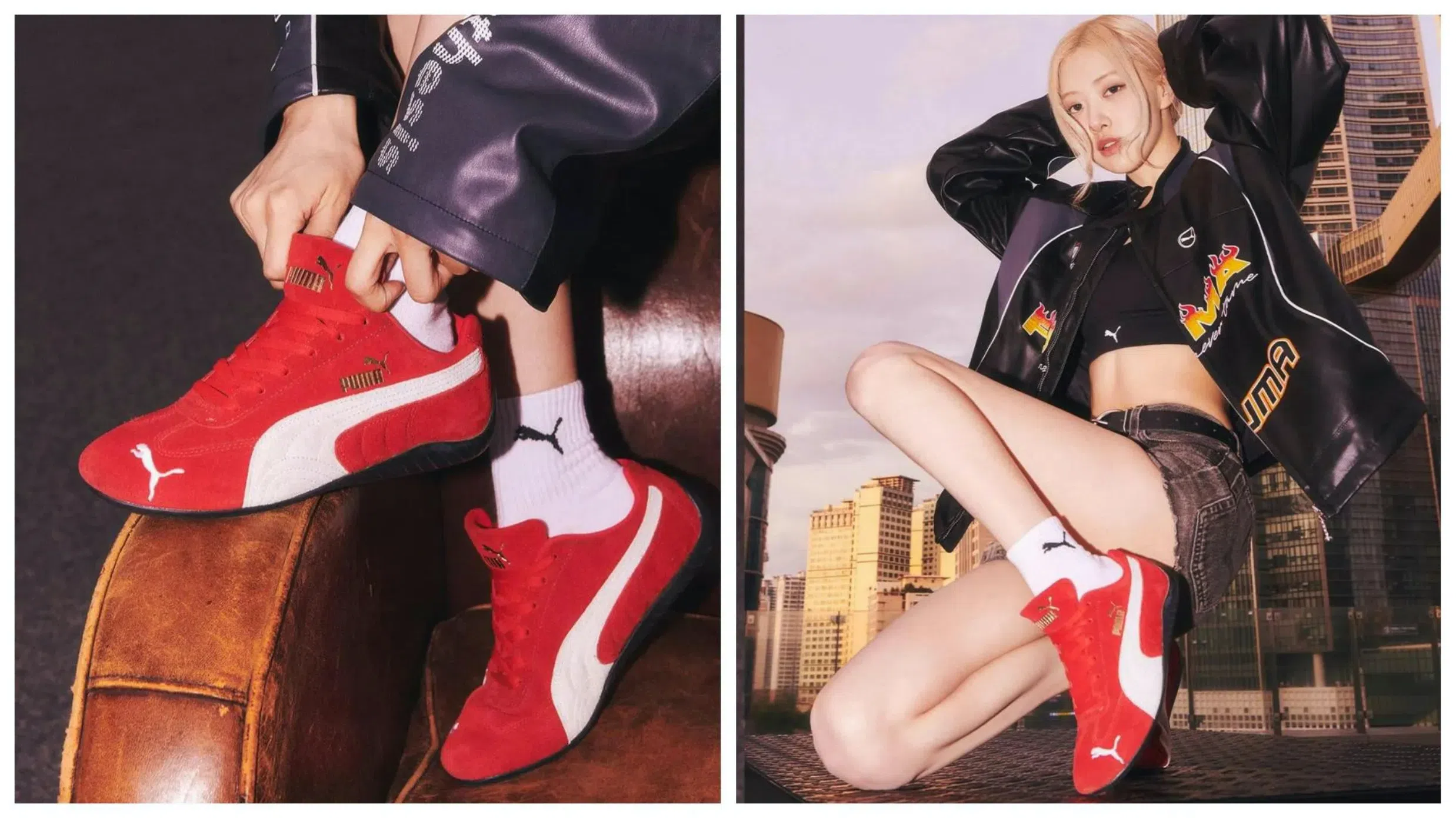 Blackpink的Rose为Puma代言，穿上Speedcat OG赛车鞋。（取自品牌官网）