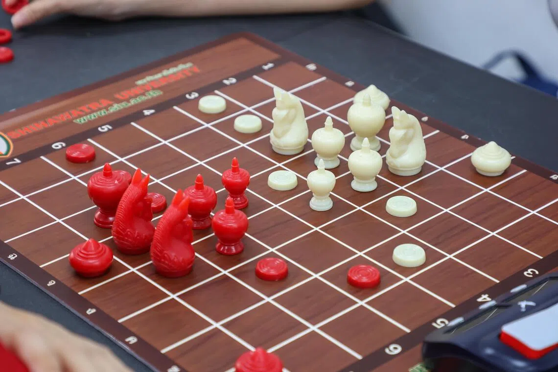 泰国象棋是东运会三种象棋里比赛节奏最慢的，也是最相近于国际象棋鼻祖恰图兰卡的现存象棋。（游甯稀摄）