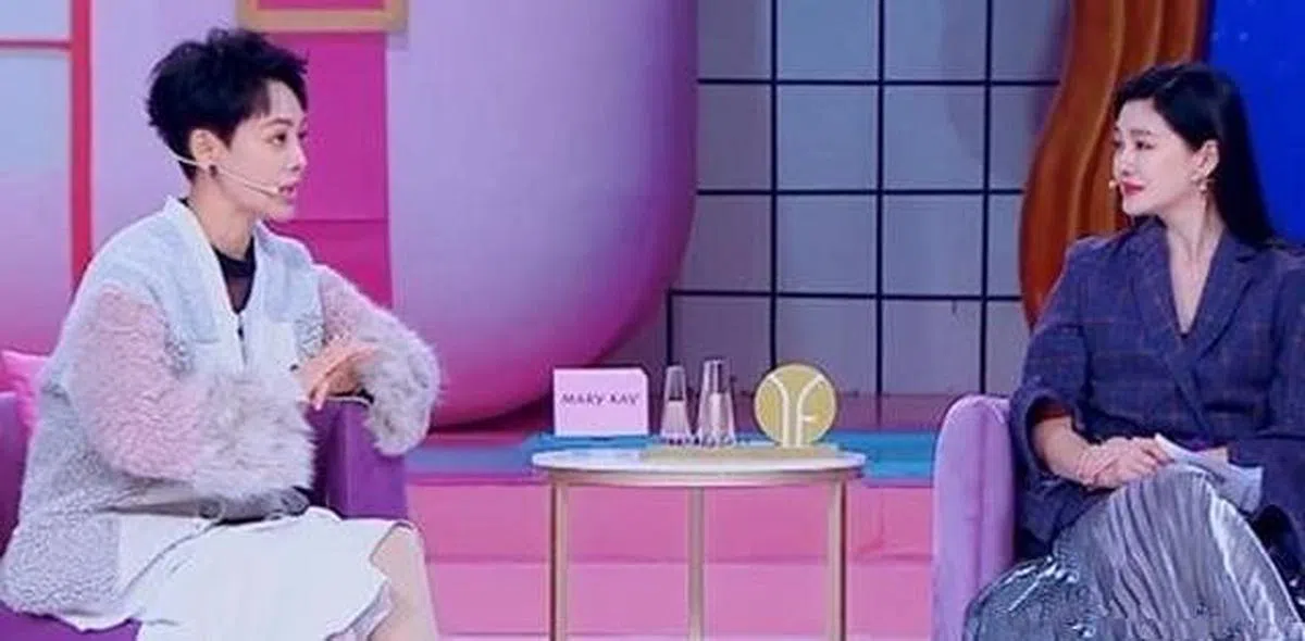 宁静（左）跟大S分享个人整容体验。（互联网）