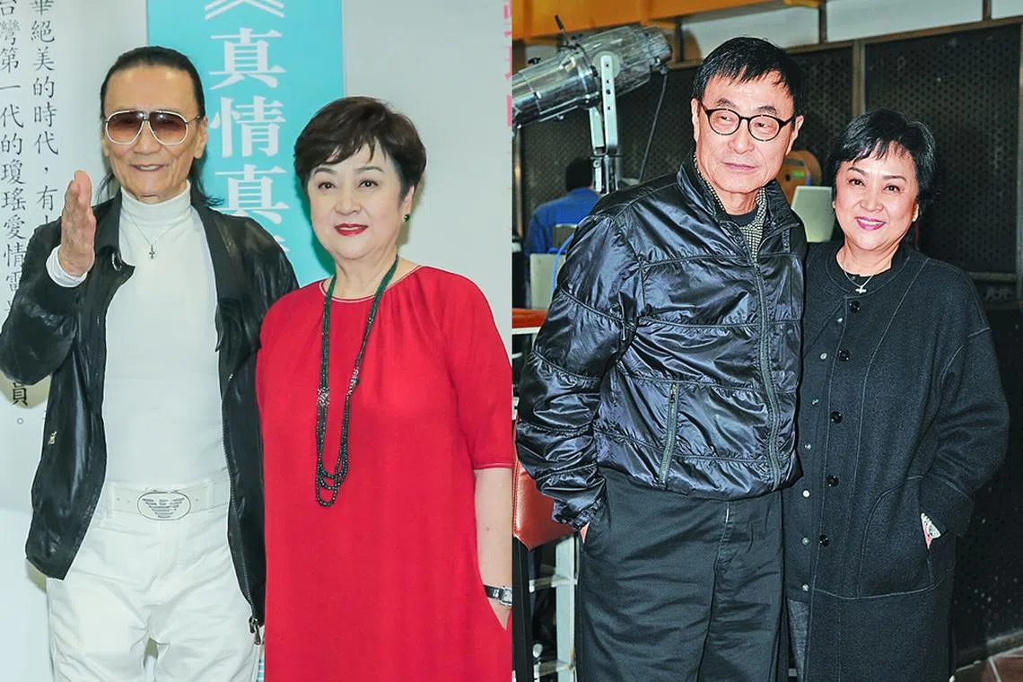 刘家昌（右图左）与前妻甄珍（左图右、右图右）及谢贤当年关系微妙。（互联网）