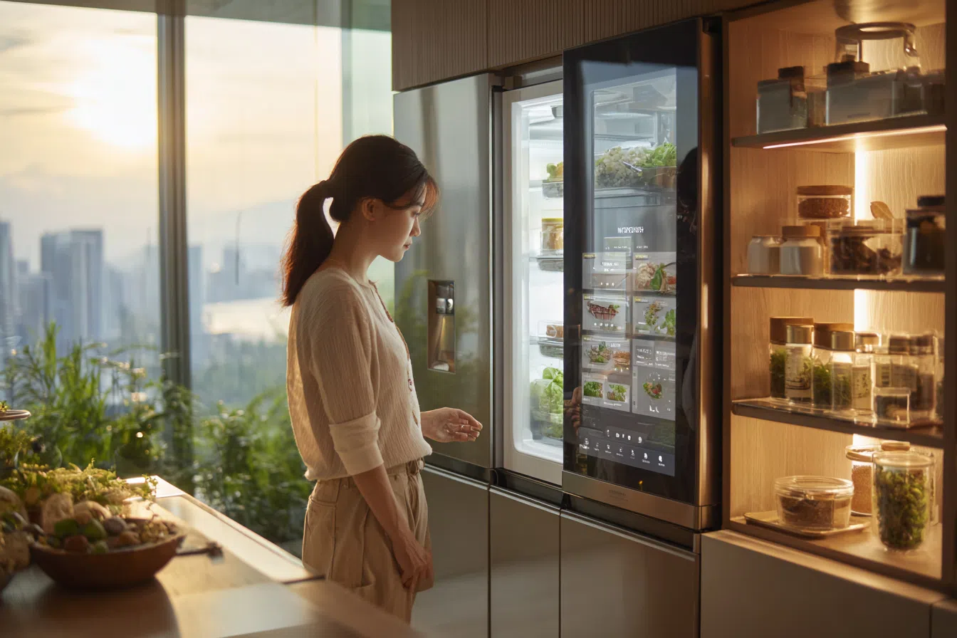 畅想未来的厨房场景，人工智能提供个人化定制菜谱，还可一键式烹饪美食。（李雅歌制图／由人工智能画图网站Midjourney生成）