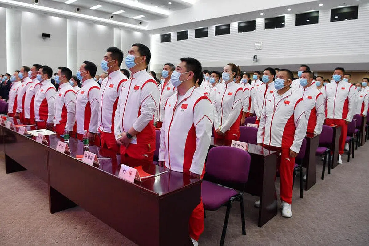 此次东奥中国体育代表团总人数达777人，是中国在境外参加奥运会规模最大的一次。（新华社）