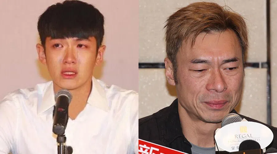 柯震东（左）及许志安都曾边道歉边流泪。（互联网）