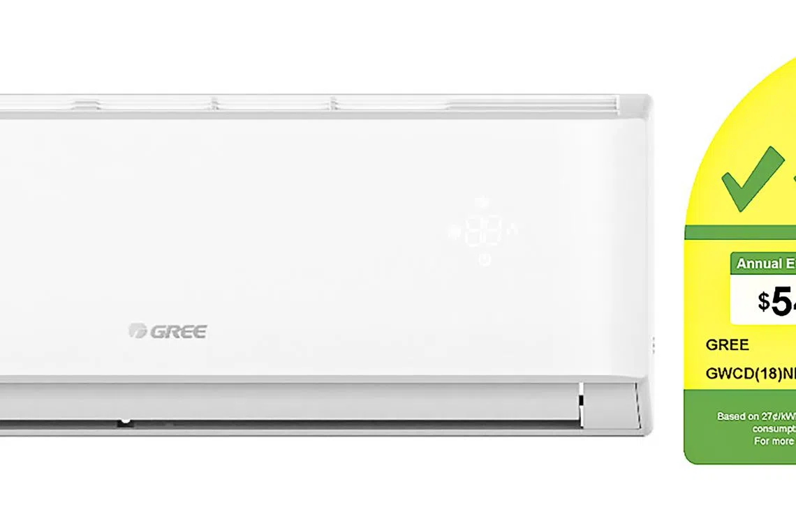 格力电器在本地主推的“Free Match”系列冷气机令人眼前一亮，其节能效率“五个勾”，配备智能功能。（格力电器）