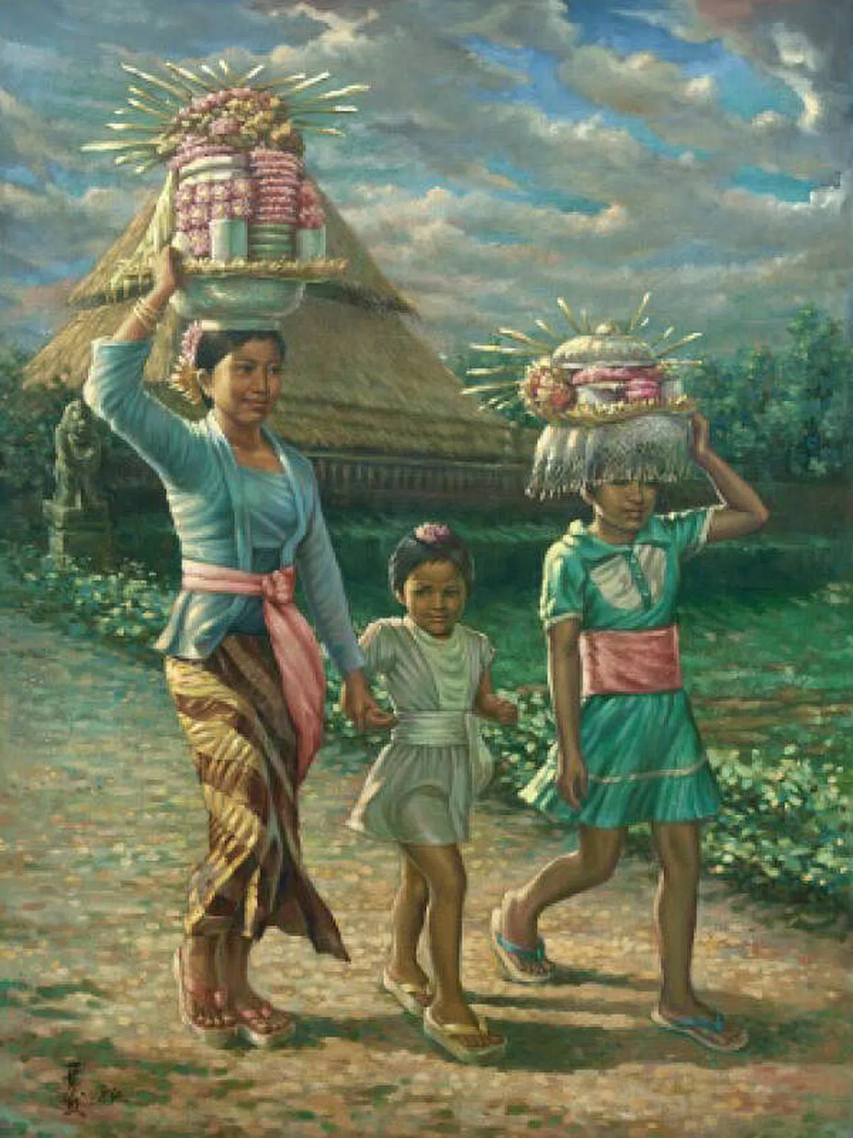 陈开发油画《庆祝》（1984）。（画家提供）