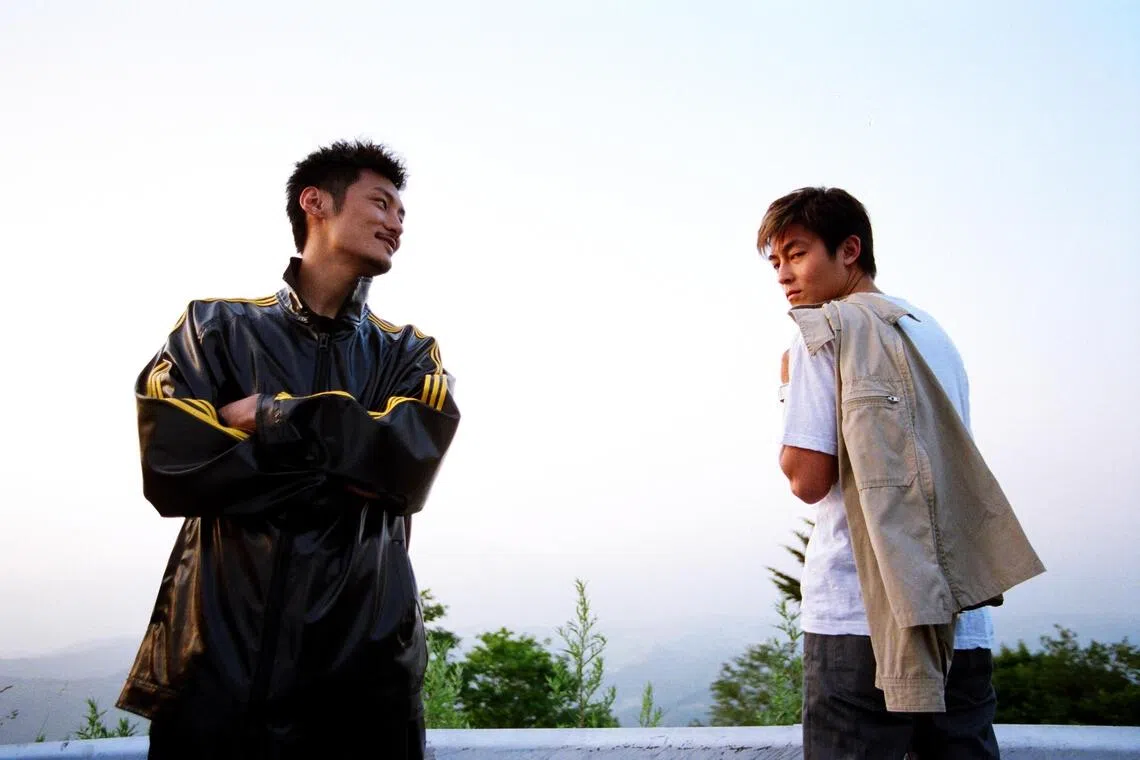 余文乐（左）和陈冠希在片中饰演赛车手。（邵氏机构提供）