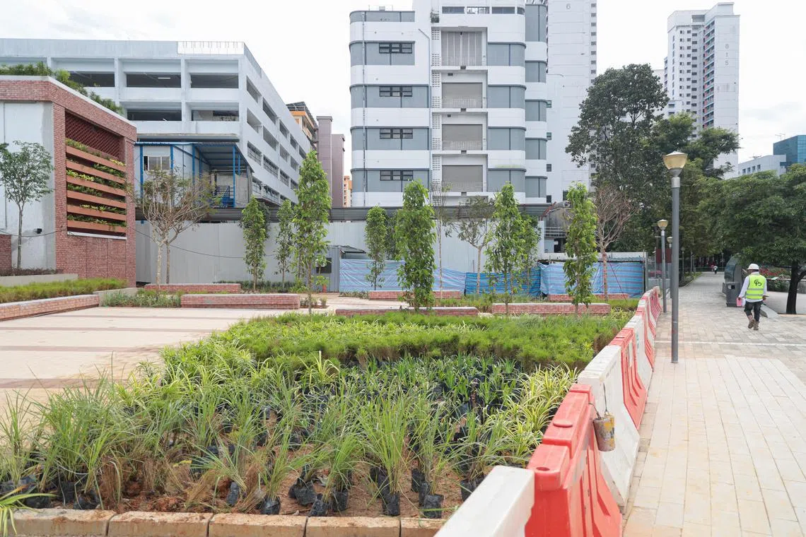 公用局把水泵站毗邻地段规划为广场，为居民提供多一个社区活动选择。（李冠卫摄）