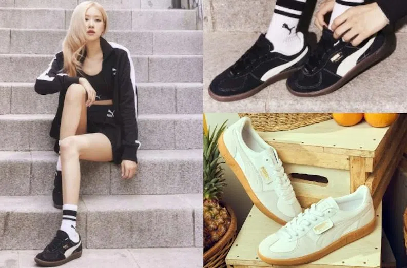 Rosie脚踩Puma德训鞋款。（互联网）