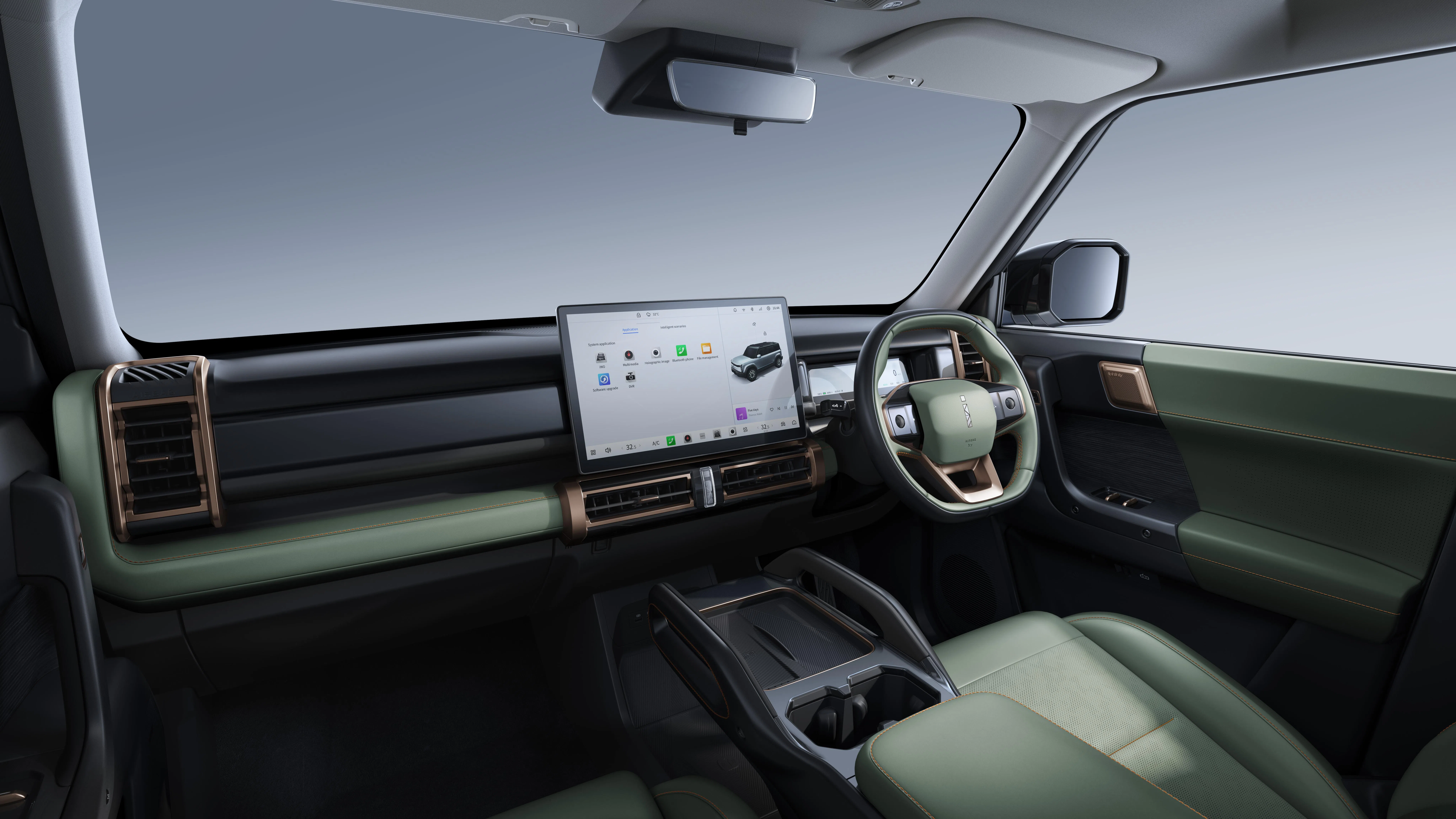 Jaecoo J6车内座椅采用柔和的淡绿色设计，让人耳目一新。（车商提供）