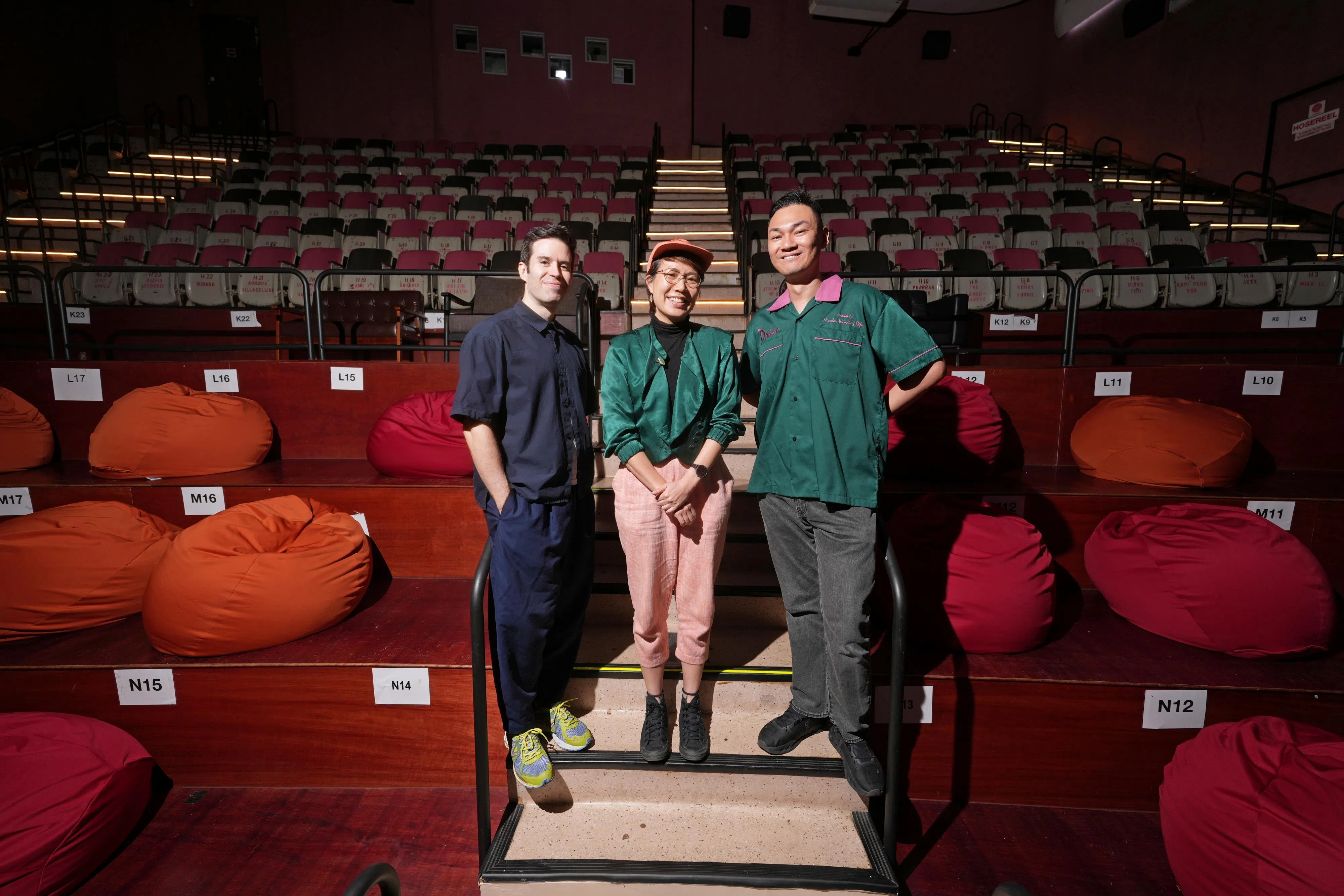 Filmhouse领头人纳尔瓦罗（左起）、陈慧娴和独立片商郭明昇，默默为本地电影工业出力。（谢智扬摄）