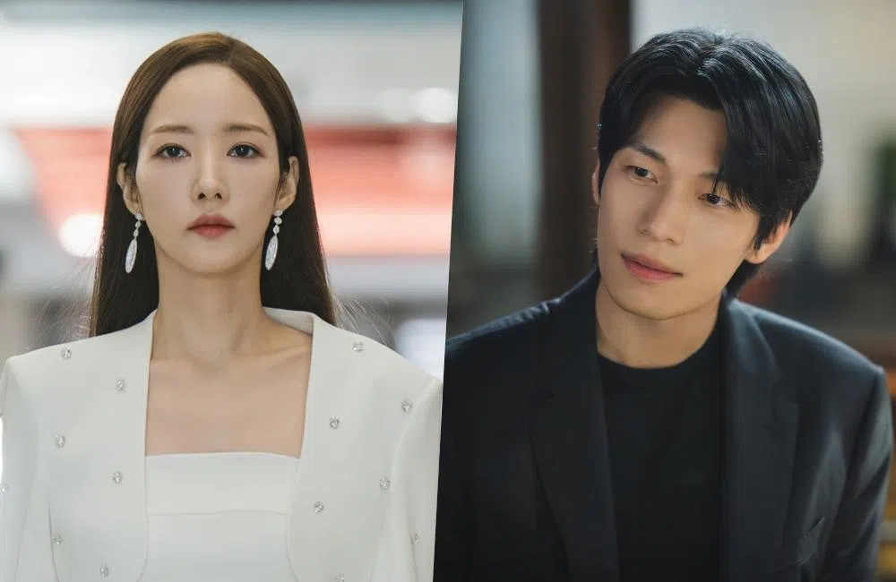 为揭露真相，车宇硕（右，魏嘏隽饰）决定隐瞒真实意图，向韩雪雅（朴敏英饰）提出交往。（取自tvN Drama脸书）